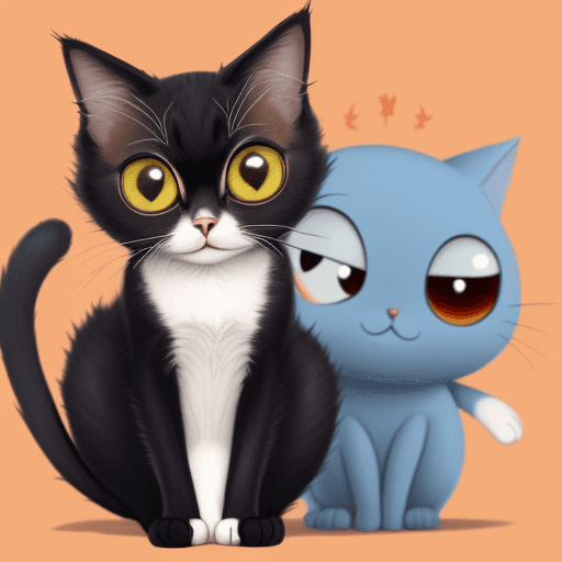 AI generated: A cartoon picture of a very funny and beautiful cat with big eyes who just immigrated to Canada