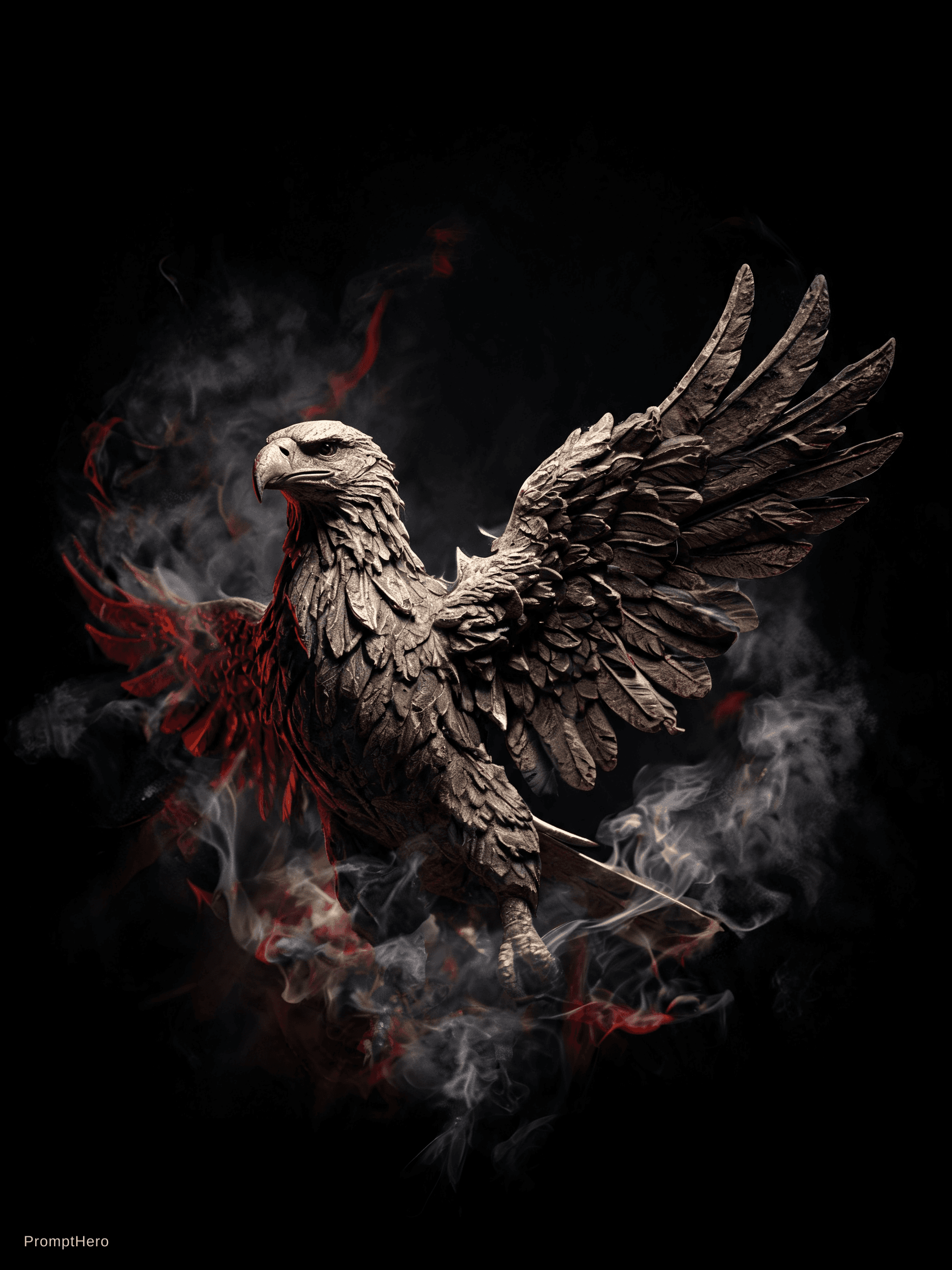 AI generated: An original cinematic emblem inspired by Tunisia, a noble Carthaginian eagle with broad wings and sh...