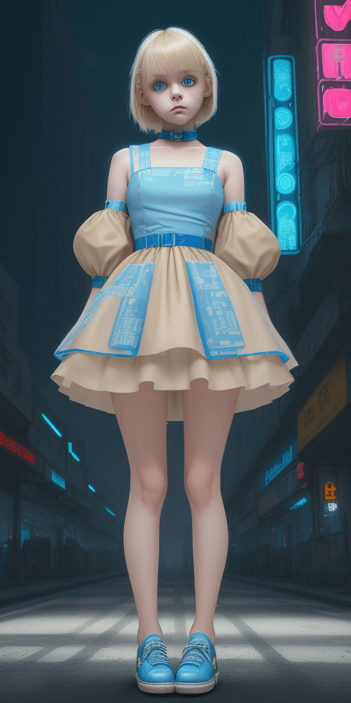 AI generated: [[[((clothing with the smallest details)), a young girl with blond hair just below her shoulders in ...