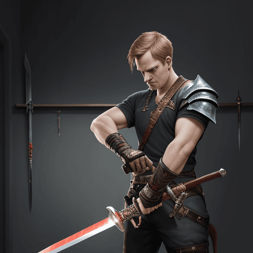 AI generated: smith use hammer to make sword
