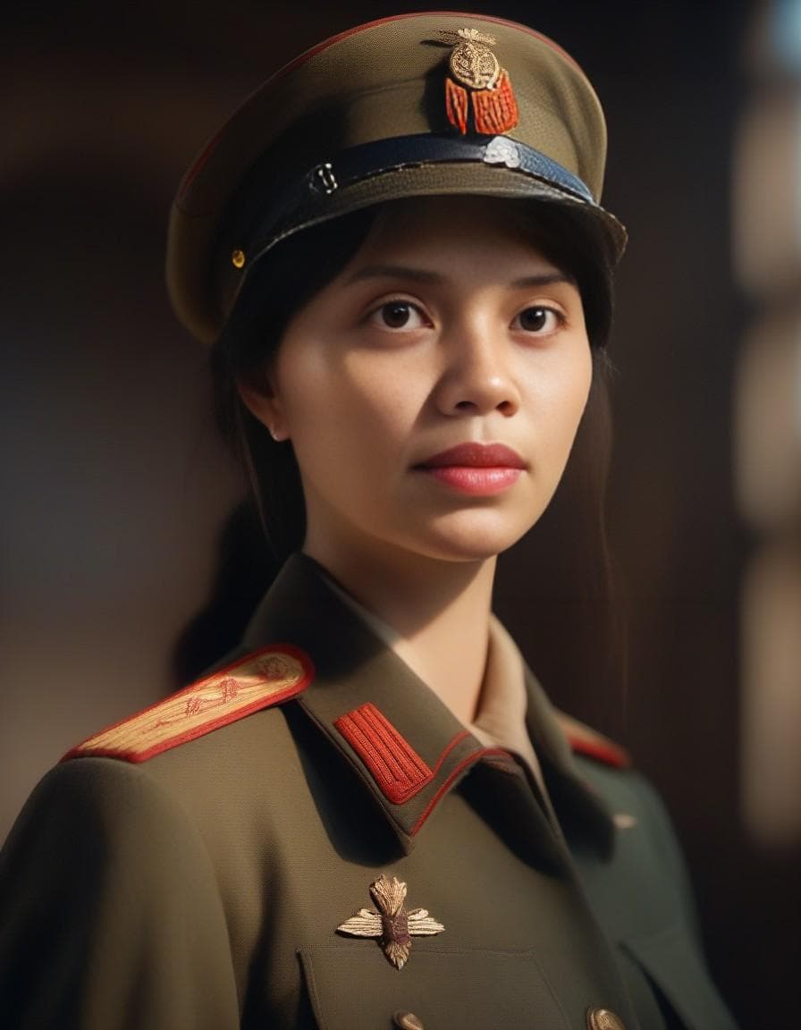 AI generated: german soldier, world war 2, standing, perfect human eyes, perfect human pupils, female, intricate a...