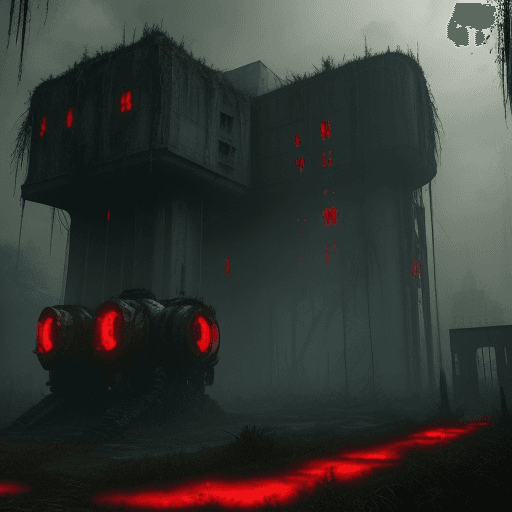 AI generated: overgrown ruins, brutalisim, dark fantasy, concrete, floating, realistic, eastern european structure...