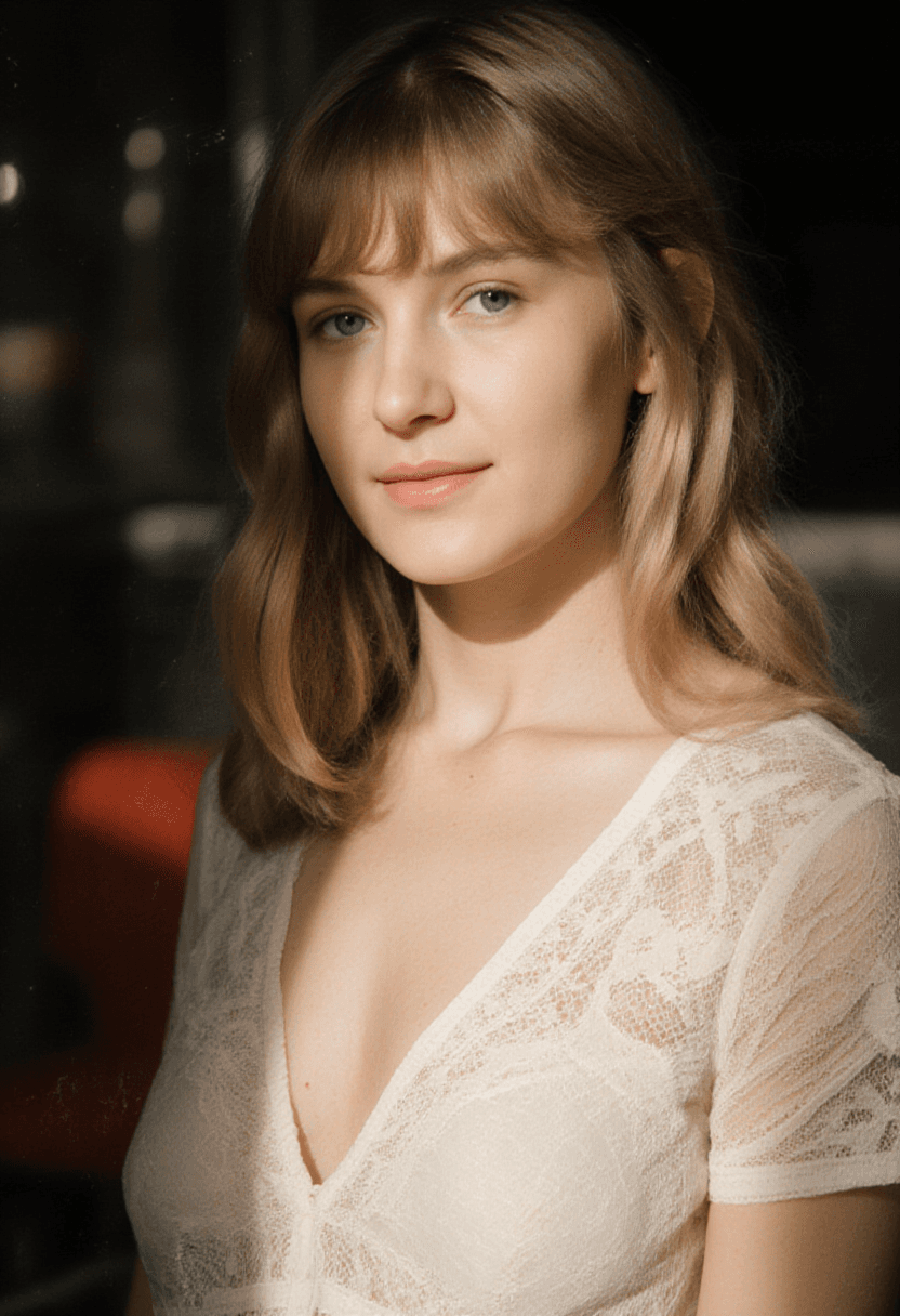 AI generated: A cinematic portrait of a woman with striking blue eyes and long, sun-kissed blonde hair styled in l...