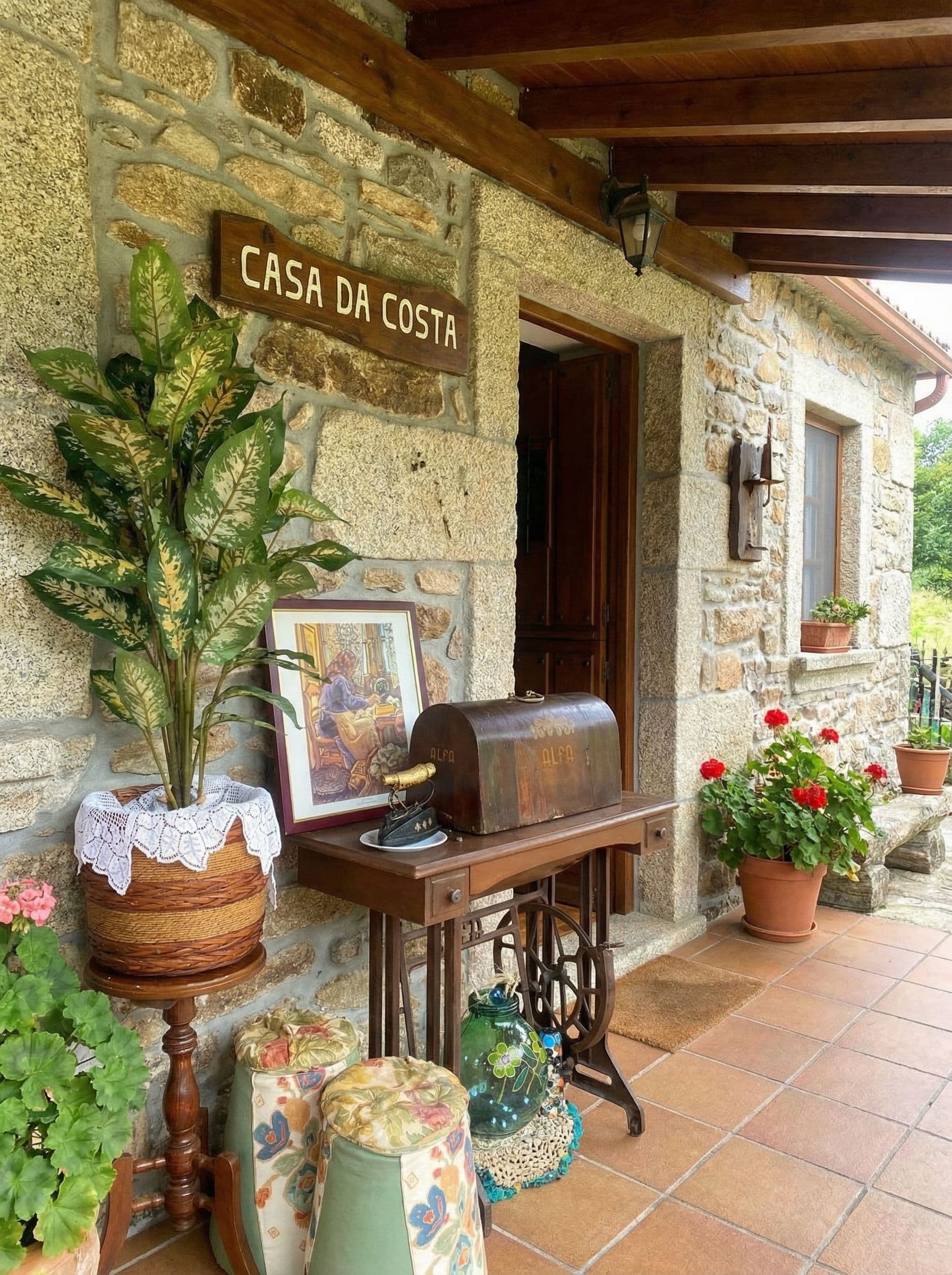 AI generated: Creame una imagen de mi casa rural casa da costa inspirate en este corner