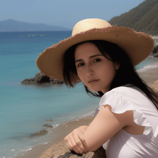 AI generated: mujer salta en mar