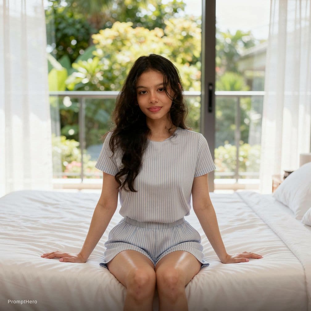 AI generated: A highly detailed, photorealistic, cinematic eye-level medium-full shot of a beautiful young East As...