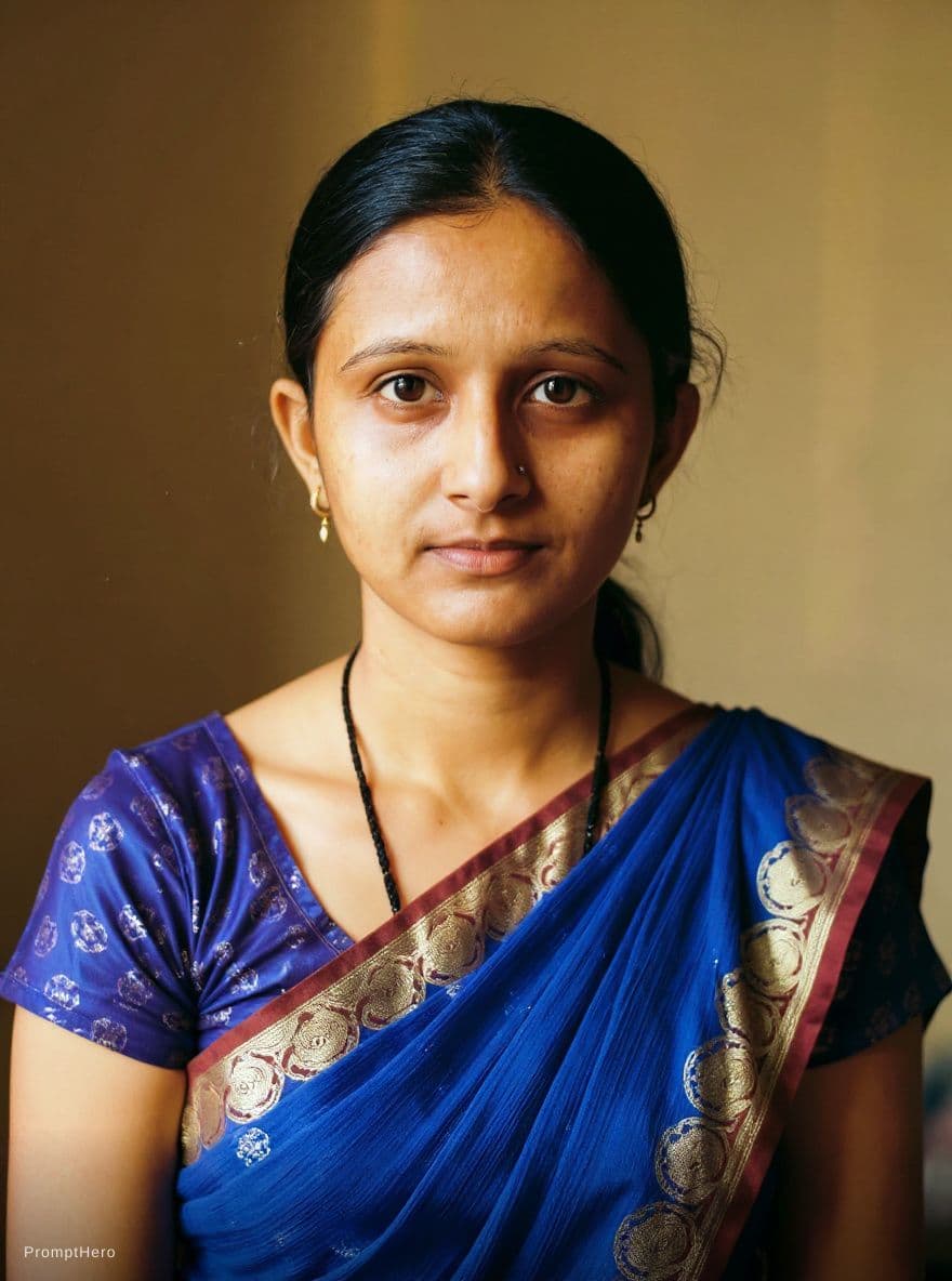 AI generated: a girl in saree with open hairs