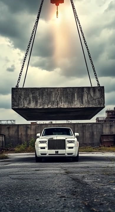 AI generated video: crash test hang object fell on car 