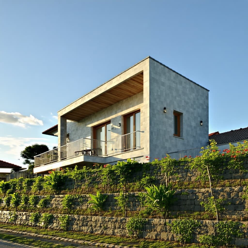 AI generated: house, ambrazura
