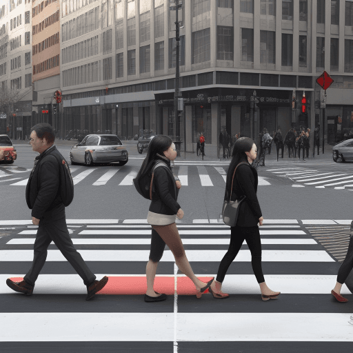 AI generated: smart crosswalk system, people, safety, sensor, ai
