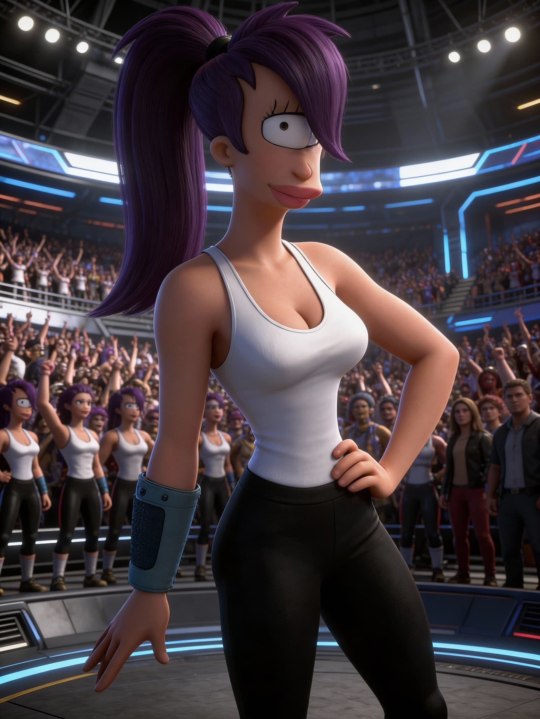 AI generated: Be inspired and create from the reference images, a Sci-Fi sporting event. Unreal Engine 5: Ultra-re...