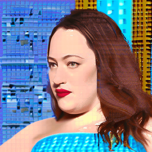 AI generated: Kat Dennings wearing a bikini photo realalistic 