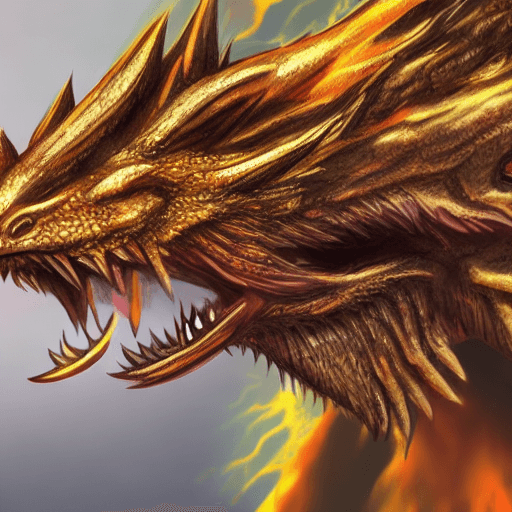 AI generated: Dragon roaring and standing on top of a mountain close-up portrait, lightning traveling through its ...