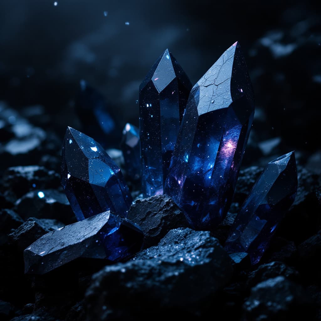 AI generated: dark crystals, dramatic lighting
