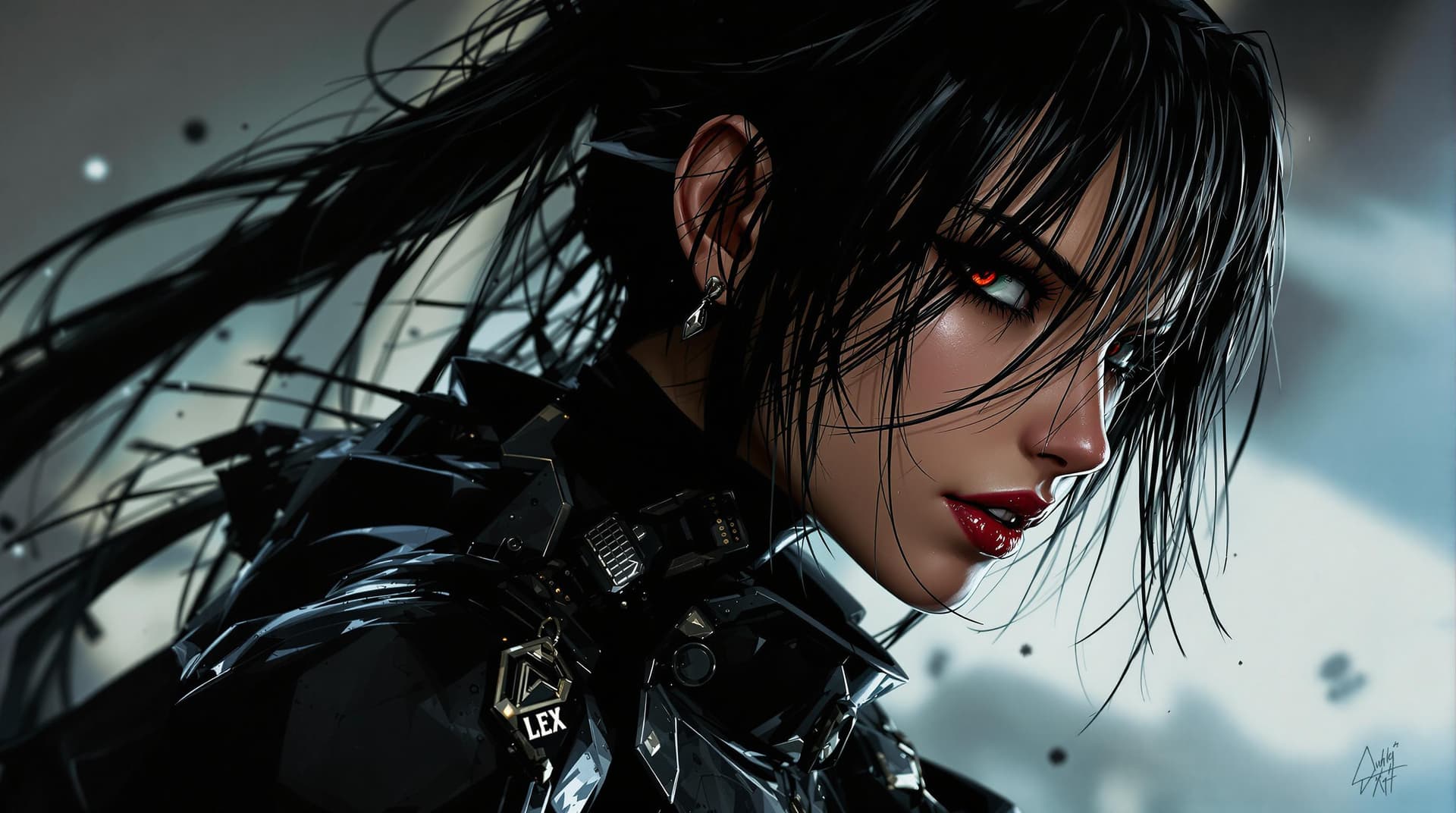 AI generated: Alizee in the style of yoji shinkawa metal gear solid
