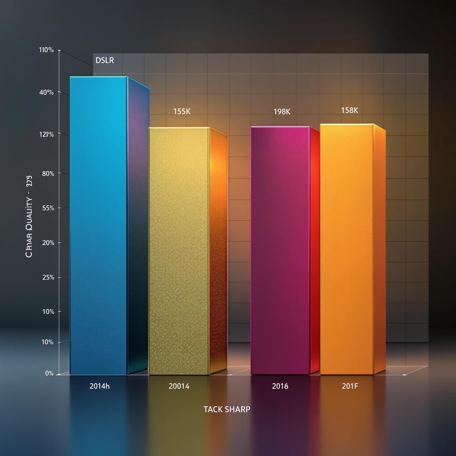AI generated: A bar chart comparing two brands dslr, ultra quality, sharp focus, tack sharp, dof, film grain, Fuji...