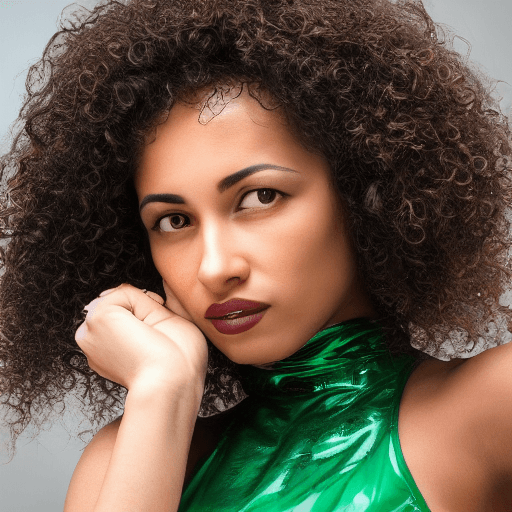 AI generated: A realistic photo of a brazilian mulatto woman, brazilian,  curly hair, black hair, black eyebows, m...