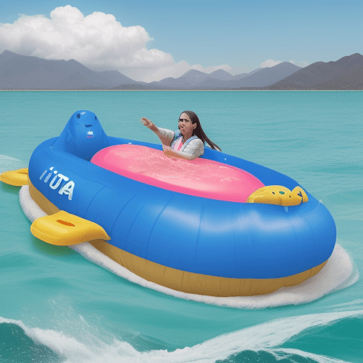 AI generated: crea una imagen de un pta de goma flotando
