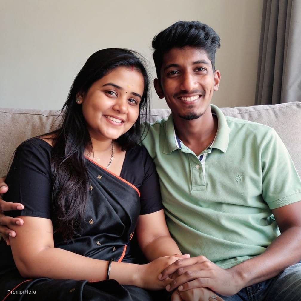 AI generated: Romantic couple in love with each other in a private room 
