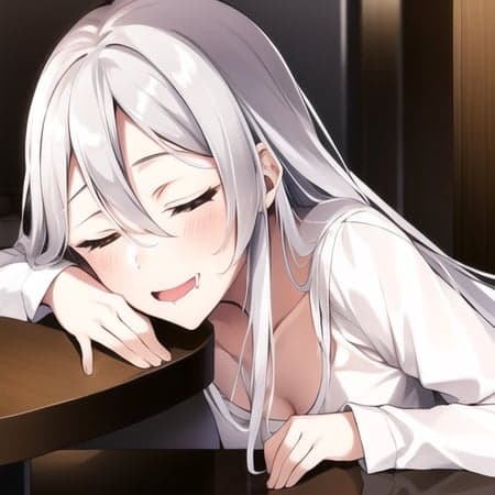 Drooling on sleep Lora (Anime)