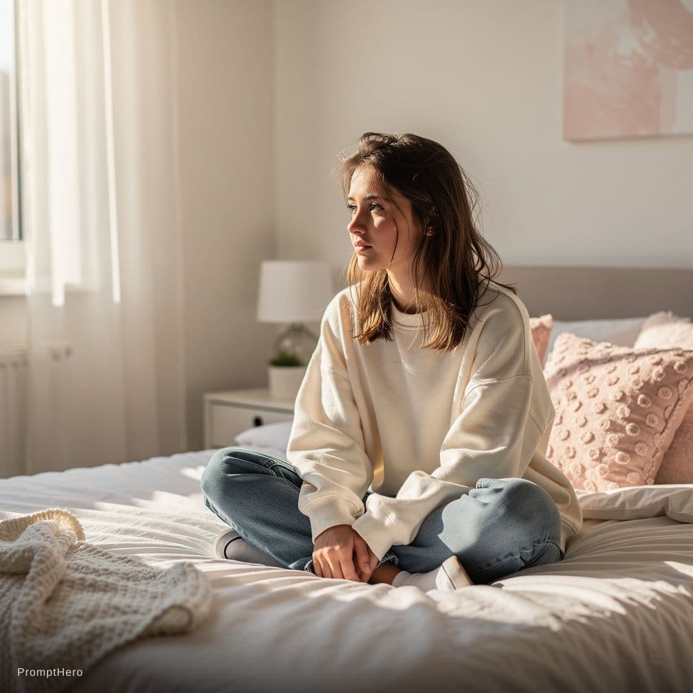 AI generated: girl on bed
