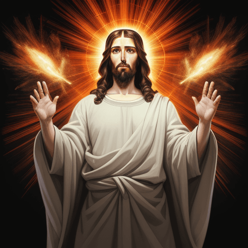 AI generated: the artist jesus christ, energy-filled illustrations, uhd image, album covers