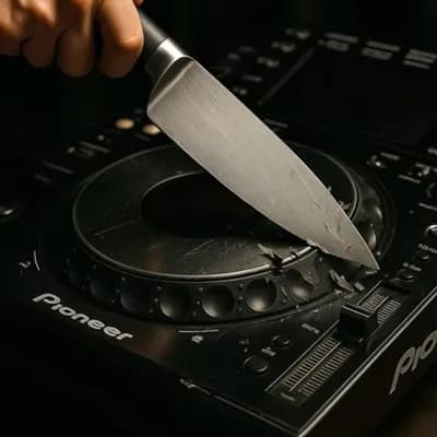 AI generated video: cut the cdj that is a cake