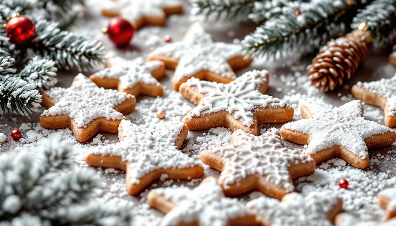 AI generated: Christmas cookies, coloring page , white and black 
