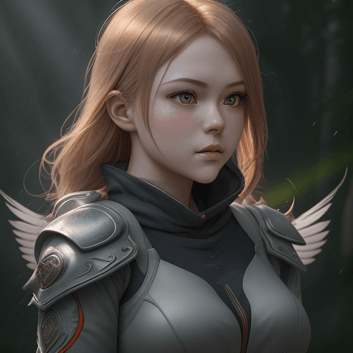 AI generated: Alphonse Much and Guweiz Intricate details:: very realistic Waxwing,photorealistic photo young femal...