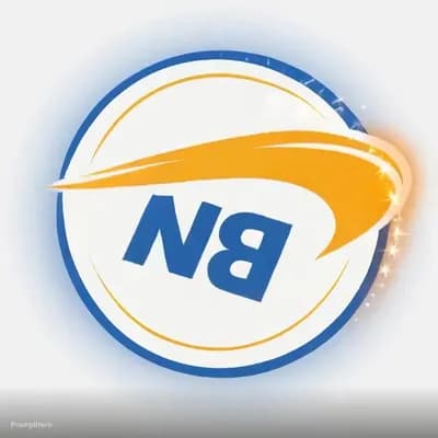 AI generated video: Un logo d'entreprise avec design "BN" avec symbole de nike. Couleur bleu, jaune et blanc. Style dyna...