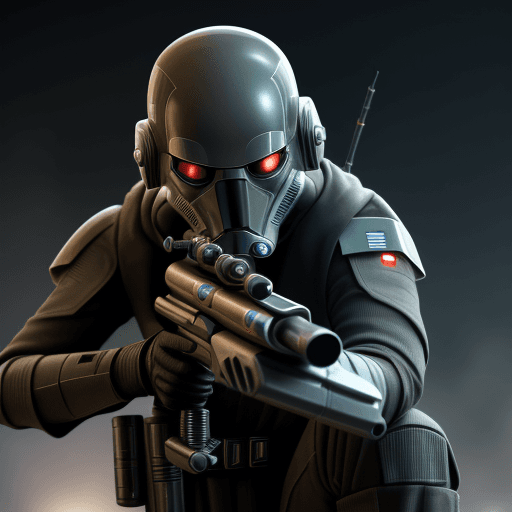 AI generated: Elite sniper with an enhanced cybernetic eye that allows him to make accurate shots from long distan...