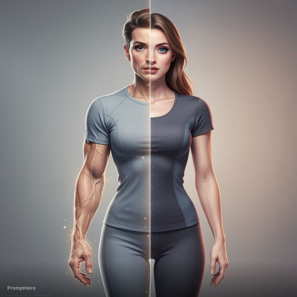 AI generated: A man becomes a woman by inserting his penis and developing a detailed female body, a feminine face ...