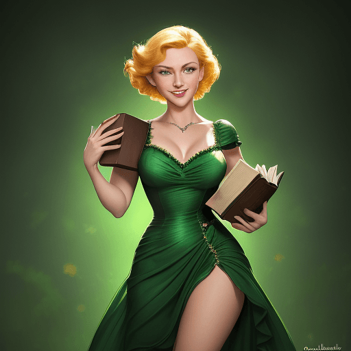 AI generated: A picture of a confident, strong-willed woman holding a book, Disney princess reference, confident s...