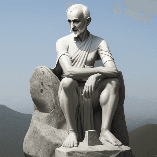 AI generated: Gandi in the stone of PeñolGandi in the stone of Peñol