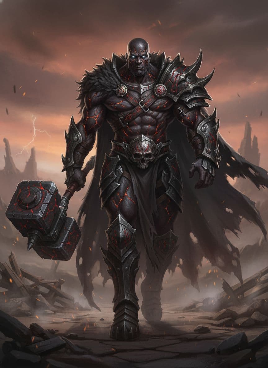 AI generated: Full body portrait of game character, brutal god, walk motion capture, hyper detailed, shot on Hasse...