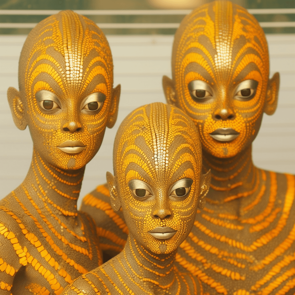 AI generated: Serpent people, sci fi, alien