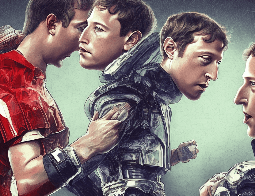 AI generated: We need an illustration for the upcoming bout between Elon Musk and Mark Zuckerberg. There should be...