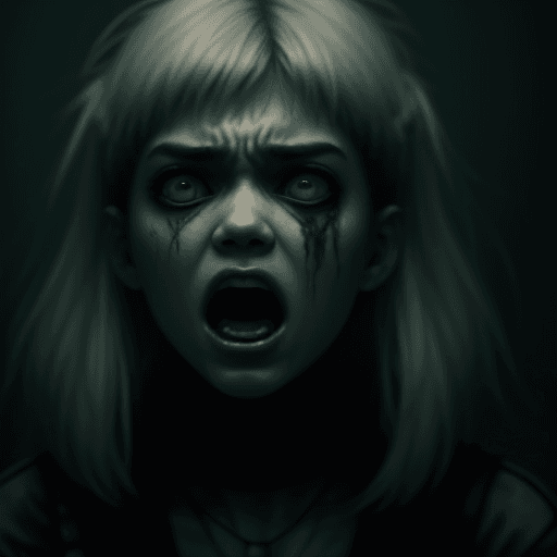 AI generated: Woman screaming, Grimes type music video, Silent hill atmosphere