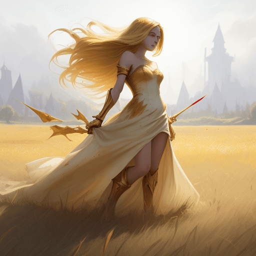 AI generated: A drawing in the style of the Splash Art of League of Legends of a girl standing in the middle of a ...