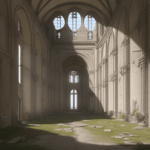 AI generated: comissariat en ruine en 2020
