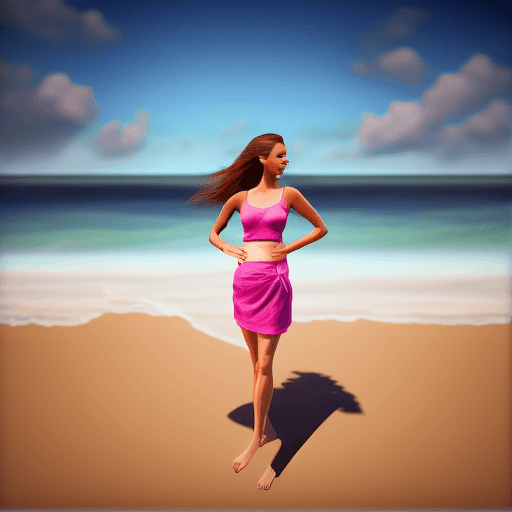 AI generated: Photorealistic, full Body shot, Woman beach