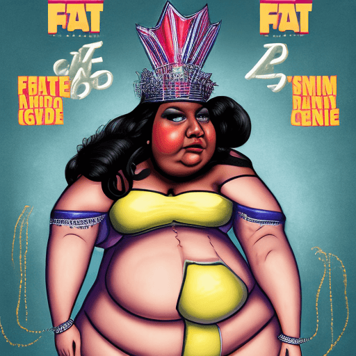 AI generated: Fat race queen.
