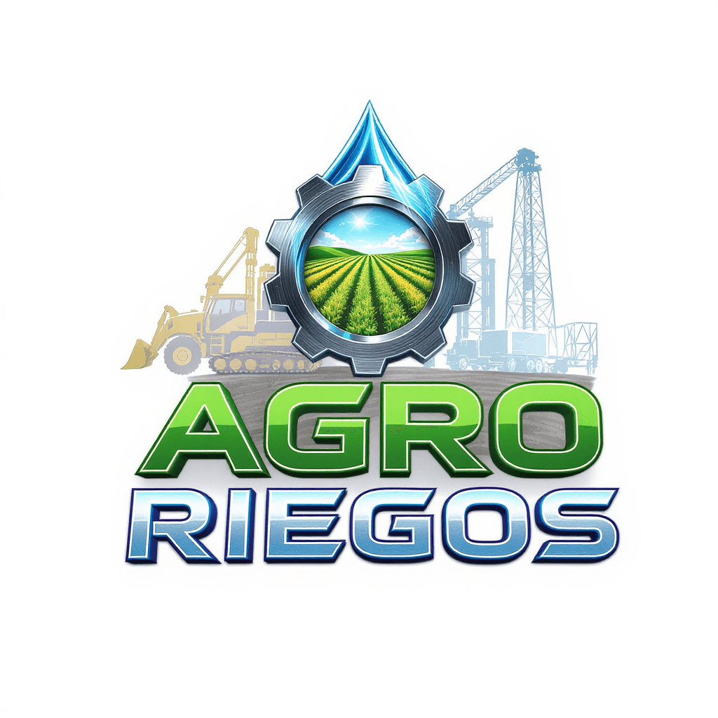 AI generated: Corporate logo design for an agro-industrial company called 'AGRO RIEGOS'. The logo must integrate t...