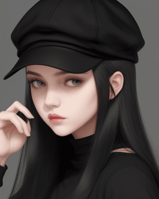 AI generated: a cruel girl ,wear a black cap