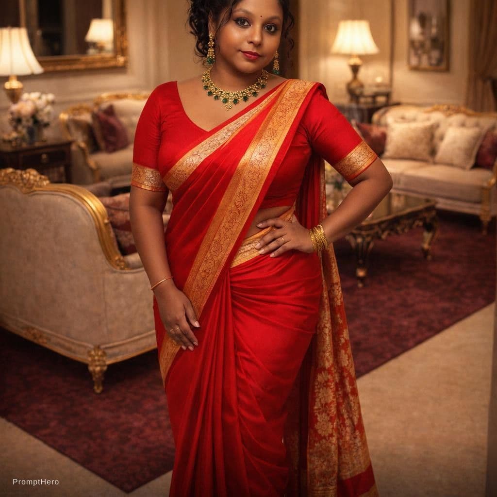 AI generated: full body view  of most beautiful women in her 30s as most beautiful indian realstic girl with plus ...