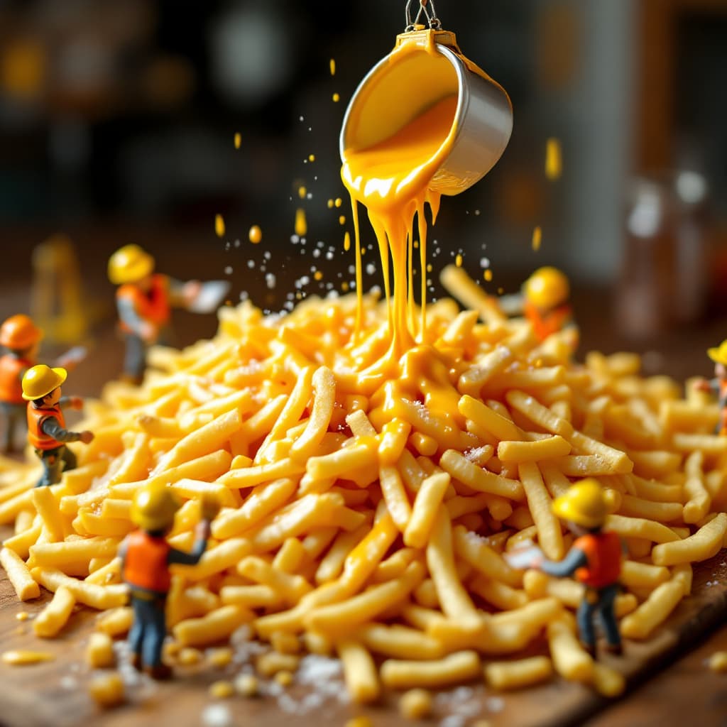 AI generated: Macro shot, ultra-realistic, 8K, cinematic miniature world, smooth and natural movement.  A massive ...
