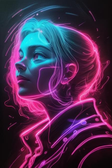style of neon light drawing 434