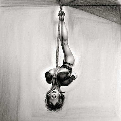 AI generated: There is a woman who hangs herself from the ceiling with a rope around her neck. She is dead. more d...