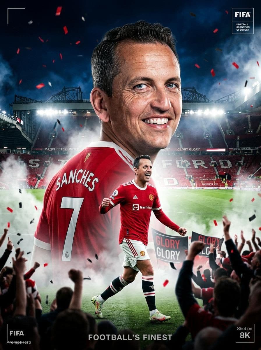 AI generated: Create an ultra cinematic AAA-quality football poster inspired by FIFA cover art using the uploaded ...