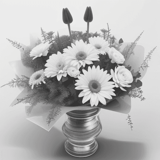 AI generated: flowers without any colours